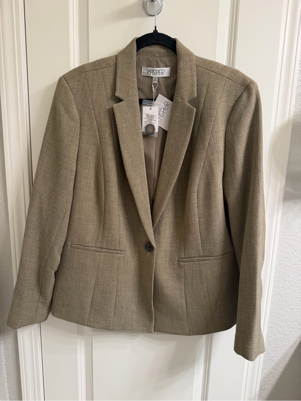 Kasper Women's Cypress Grey Single-Button Blazer